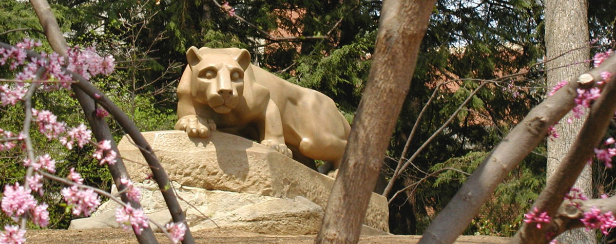 Nittany Lion shrine during spring